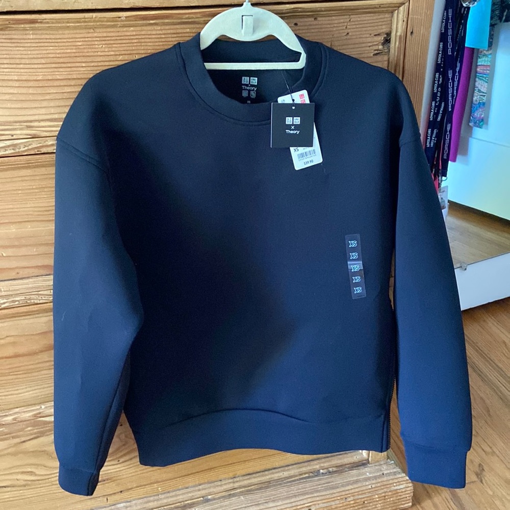 NWT Black super stretch dry sweatshirt with side zip detail